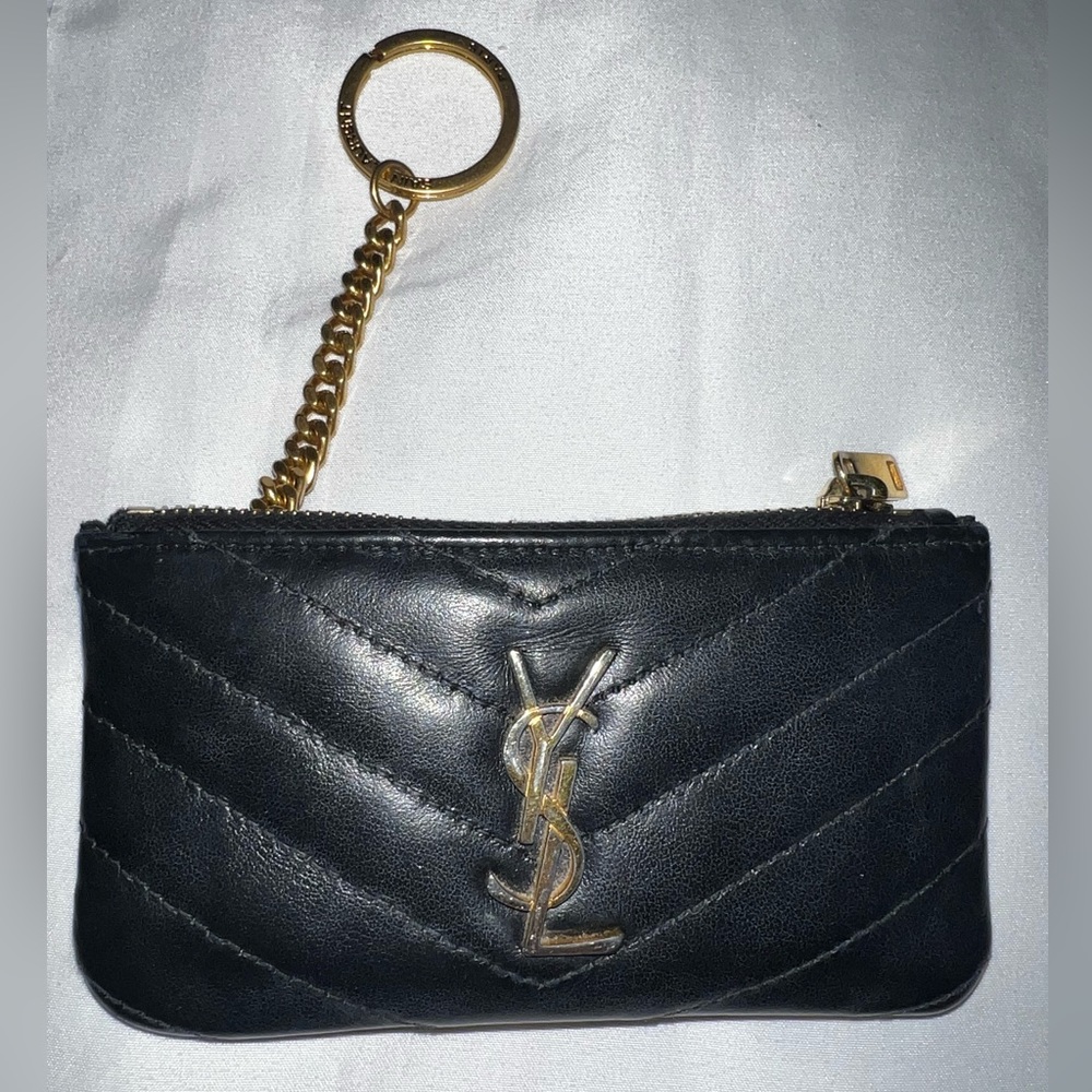 YSL CASSANDRE MATELASSÉ KEY POUCH IN SMOOTH LEATHER